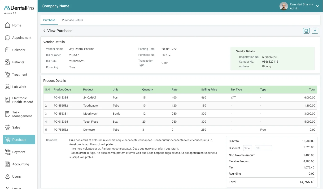 Purchase Management